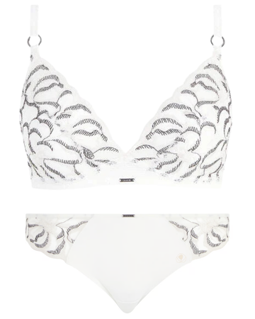 Chantelle 12M8+12M3 Milk/Black Bralette and Panty Set myselflingerie.com